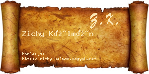 Zichy Kálmán névjegykártya